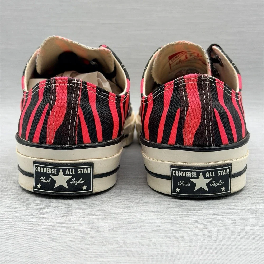 Converse Chuck 70 Men's 10 Black Zebra Print Low Top Sneakers Red A04516C